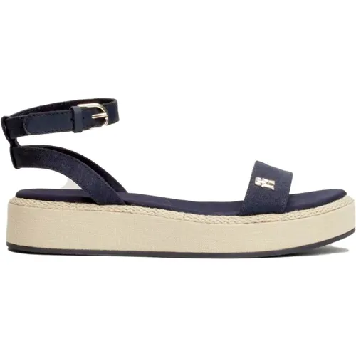 Leinen Flatform Sandalen - Tommy Hilfiger - Modalova