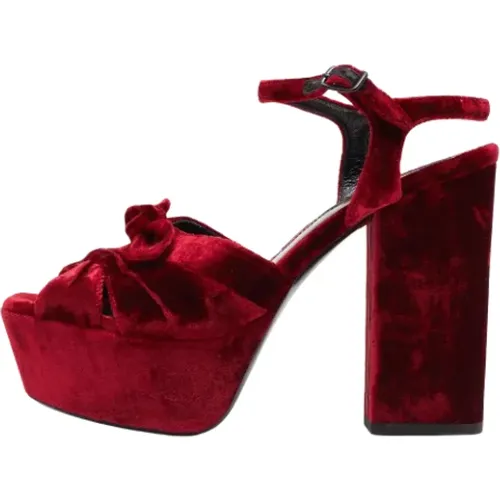 Pre-owned Velvet sandals , female, Sizes: 3 1/2 UK - Yves Saint Laurent Vintage - Modalova