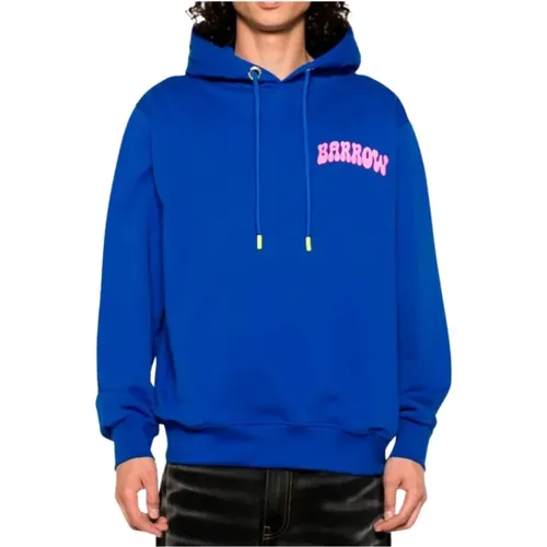 Hooded Sweatshirt with Chest Letters and Back Design , male, Sizes: L, M, XL - Barrow - Modalova