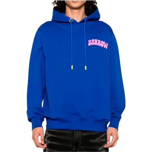 Hooded Sweatshirt with Chest Letters and Back Design , male, Sizes: M - Barrow - Modalova