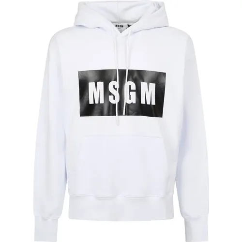 Msgm , Hoodie ,White male, Sizes: S - Msgm - Modalova