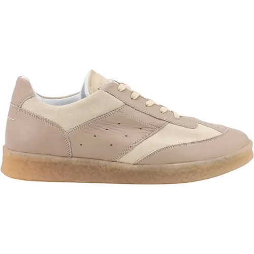 Leather Sneakers with Suede Inserts , male, Sizes: 5 UK - MM6 Maison Margiela - Modalova