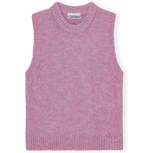 Rose Violet Alpaca Vest , Damen, Größe: S - Ganni - Modalova