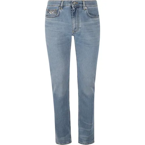Denim Stretch Jeans mit Stone Washing , Herren, Größe: W31 - Versace - Modalova
