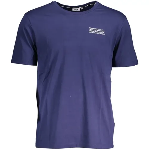 Blaues Baumwoll-T-Shirt mit Druck - Fila - Modalova