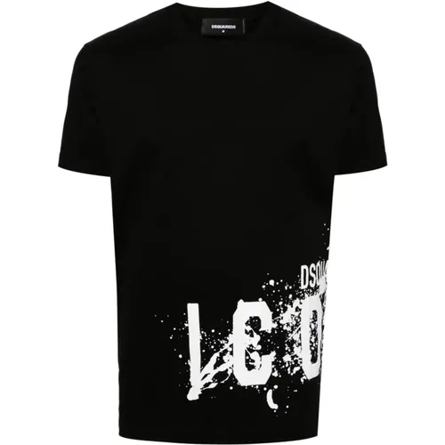 Logo Print Crew Neck T-shirt , male, Sizes: M, XL, 3XL, L, 2XL, S - Dsquared2 - Modalova