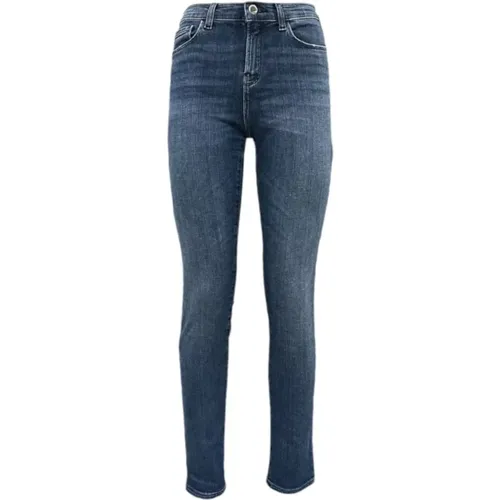 Denim Jeans mit Leder-Logoschild - Emporio Armani - Modalova