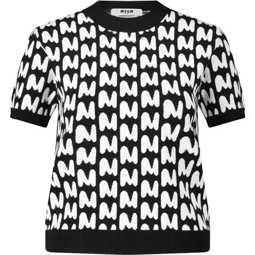 Mwave T-Shirt mit M-Print , Damen, Größe: M - Msgm - Modalova