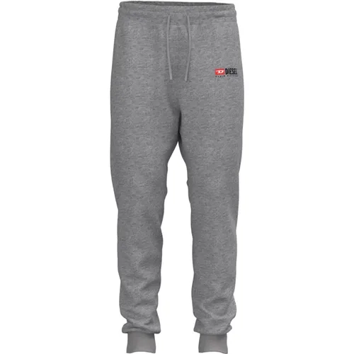 Grey Marl Sweatpants with Denim Logo , male, Sizes: L - Diesel - Modalova