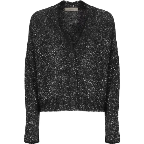 Sequin V-Neck Cardigan Sweater , female, Sizes: S - D.Exterior - Modalova