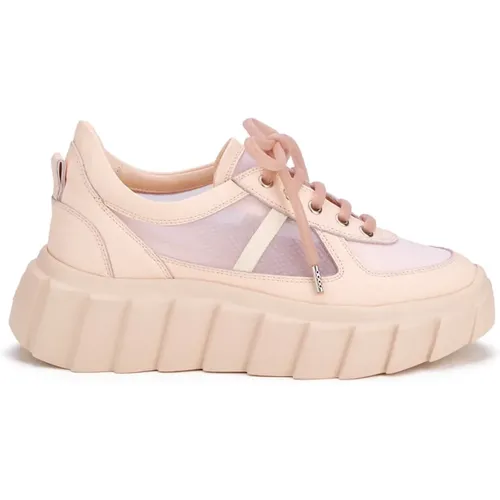 Rosa Casual Geschlossene Keilabsatz-Sneaker , Damen, Größe: 38 EU - AGL - Modalova