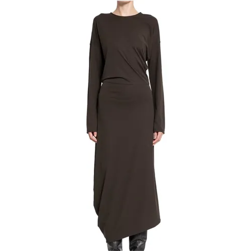 Verdrehtes Kleid in Dunklem Espresso - Lemaire - Modalova