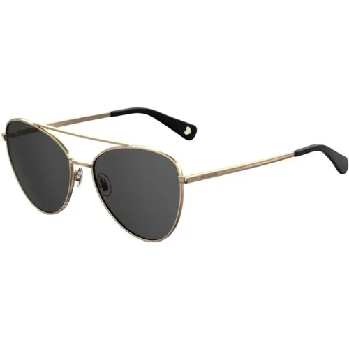 Stilvolle Sonnenbrille in Schwarz und Grau - Love Moschino - Modalova