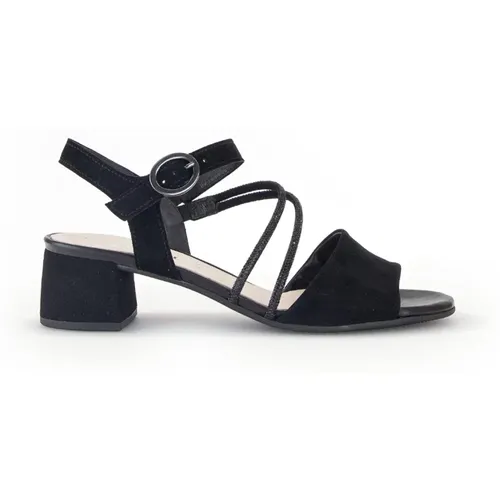 Schwarze Veloursleder Sandalen - Gabor - Modalova