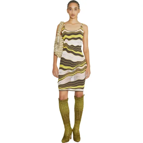 Wellenstrick Midi Kleid , Damen, Größe: M - Isa Boulder - Modalova