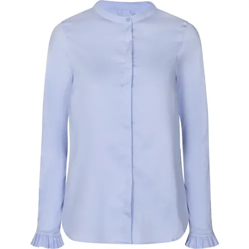 Light Shirt with Button Closure and Ruffle Detail , female, Sizes: XS, L, S, M, 2XL, XL - MOS MOSH - Modalova
