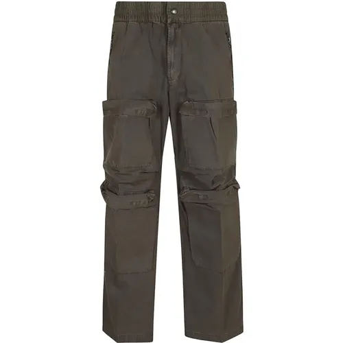 Cargo trousers with elasticated waist , male, Sizes: M - Diesel - Modalova