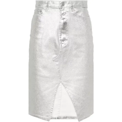 Metallic Coated Mini Skirt , female, Sizes: W27, W25, W26, W28 - 3X1 - Modalova