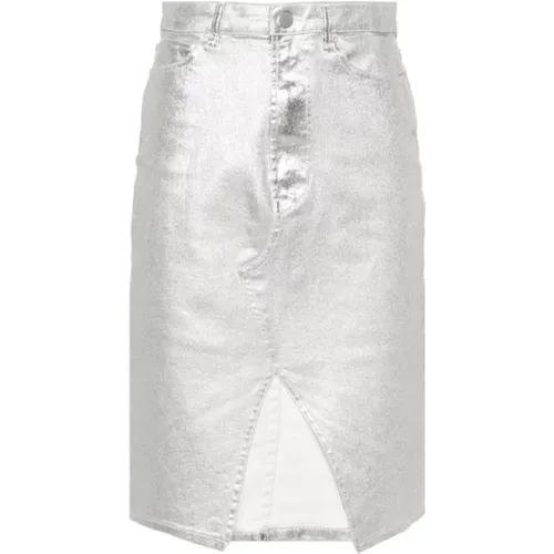 Metallic Coated Mini Skirt , female, Sizes: W27, W26 - 3X1 - Modalova