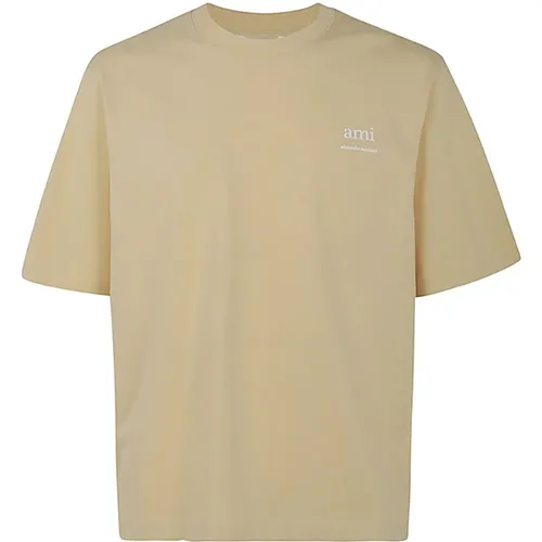 Cream T-Shirt AM , male, Sizes: XL, L, M - Ami Paris - Modalova