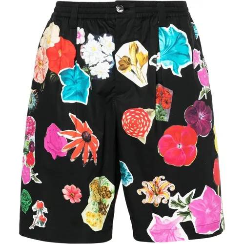 Schwarze Blumen Bermuda Shorts - Marni - Modalova