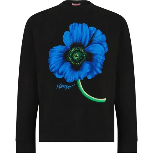 Poppy Flower Logo Classic T-Shirt , male, Sizes: L, M - Kenzo - Modalova