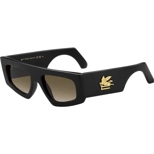 Schwarze/braune Sonnenbrille , unisex, Größe: 54 MM - ETRO - Modalova