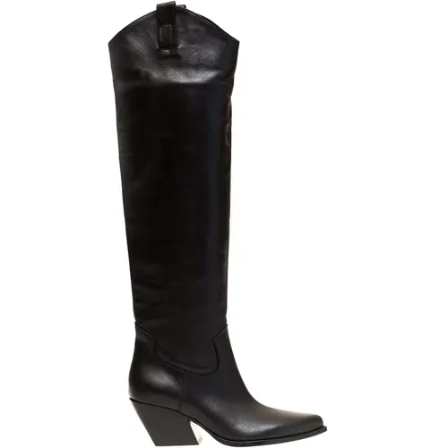 Leather Boot with 70mm Heel - Size 36 , female, Sizes: 4 UK - Elena Iachi - Modalova