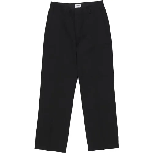 Schwarze Daily Pant Streetwear Stil , Damen, Größe: W28 - Obey - Modalova