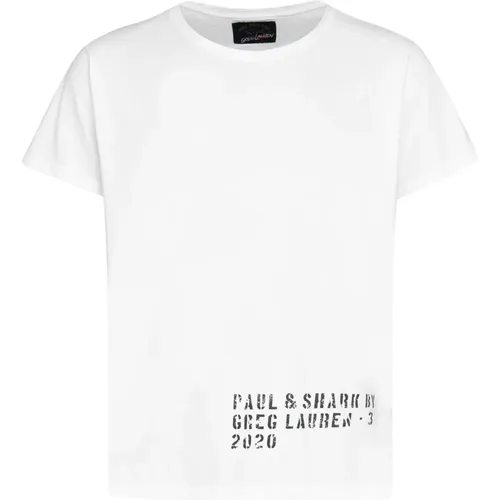 Logo Print Baumwoll T-shirt , Herren, Größe: XL - PAUL & SHARK - Modalova