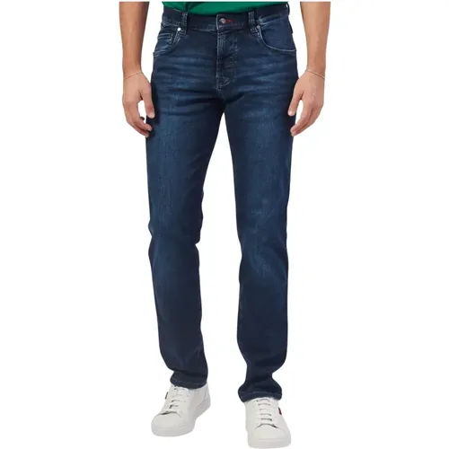 Dunkelblaue 5-Pocket Regular Fit Jeans , Herren, Größe: W34 - Bugatti - Modalova