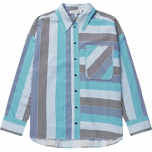 Striped Oversized Shirt with Long Sleeves , female, Sizes: XL, 2XS, M - Munthe - Modalova