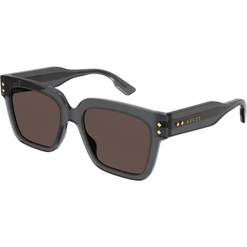 Transparent Grey/Brown Sunglasses , male, Sizes: 54 MM - Gucci - Modalova