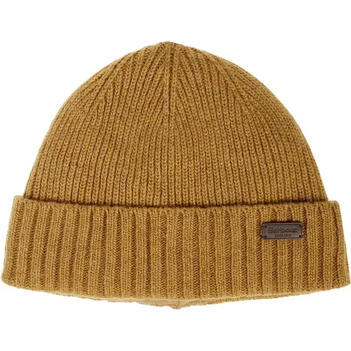 Ribbed Cotton Beanie with Logo Detail , male, Sizes: ONE SIZE - Barbour - Modalova