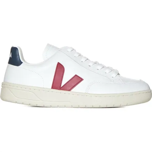 Weiße/Rote/Marineblaue Geprägte Logo Sneakers , Damen, Größe: 39 EU - Veja - Modalova