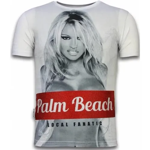 Palm Beach Pamela Rhinestone - Herren T-Shirt - 11-6280W , Herren, Größe: M - Local Fanatic - Modalova