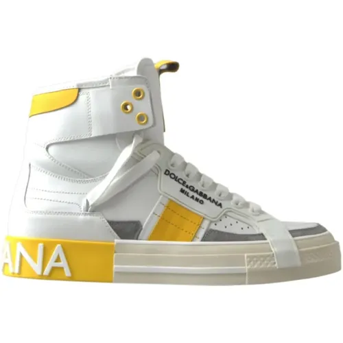 Multicolor Leather High Top Sneakers , female, Sizes: 6 UK - Dolce & Gabbana - Modalova