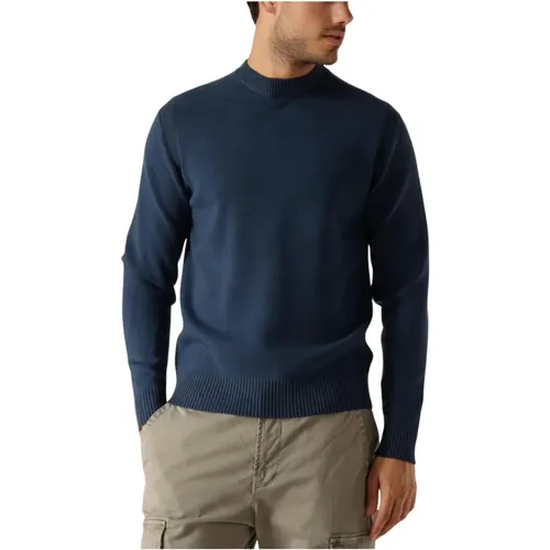 Blauer Mock Neck Pullover für Herren , Herren, Größe: M - DSTREZZED - Modalova