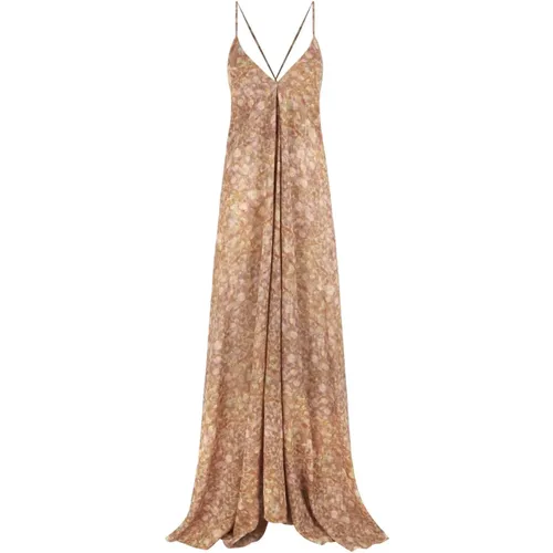 Azalea, silk georgette flora print dress , female, Sizes: L, S, M, XL - Cortana - Modalova