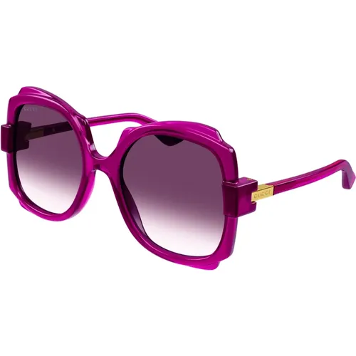 Violett Getönte Sonnenbrille , Damen, Größe: 57 MM - Gucci - Modalova