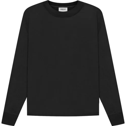 Essentials Langarm T-Shirt Schwarz , Herren, Größe: XS - Fear Of God - Modalova