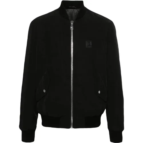 Logo-patch bomber jacket , male, Sizes: L, 2XL, 3XL - Balmain - Modalova