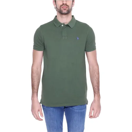 Grünes Polo Shirt mit Knopfverschluss , Herren, Größe: S - U.s. Polo Assn. - Modalova