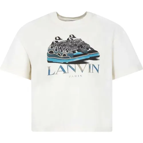 Sand T-Shirt mit zentralem Druck - Lanvin - Modalova