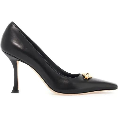 Goldene Diamantendetail-Lederschuhe , Damen, Größe: 36 EU - Jimmy Choo - Modalova