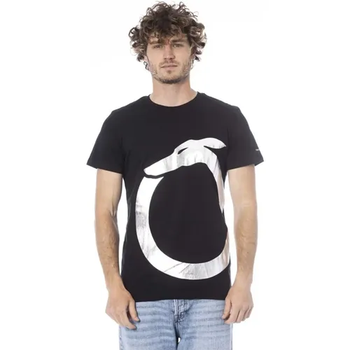 Schwarzes Logo Crew Neck Baumwoll T-Shirt , Herren, Größe: 2XL - Trussardi - Modalova