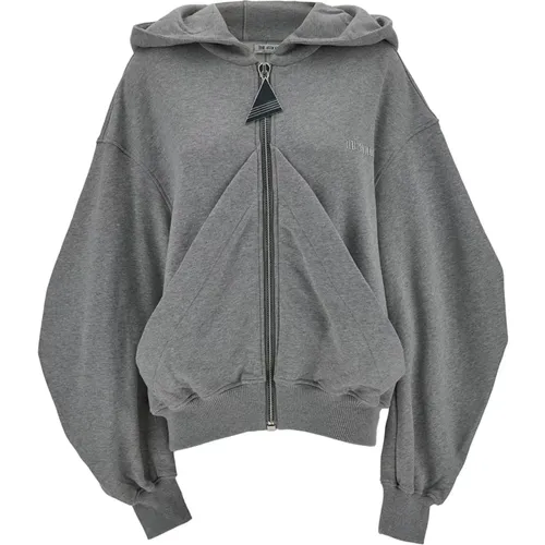 Grey Oversized Sweatshirt with Hood , female, Sizes: 2XS, XS - The Attico - Modalova