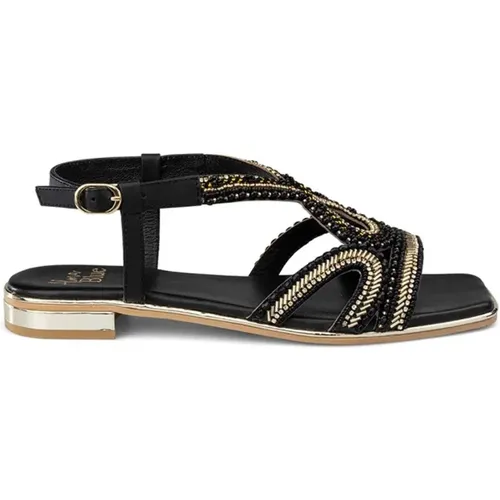 Beaded Cross Flat Sandal , female, Sizes: 5 UK, 7 UK, 3 UK, 4 UK - Alma en Pena - Modalova