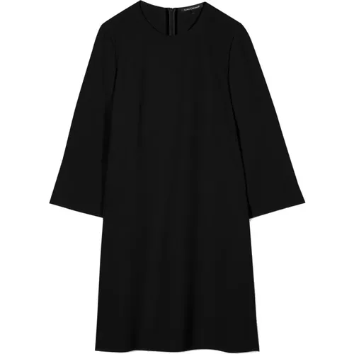 Schwarzes Techno Crepe Seidenkleid , Damen, Größe: 2XL - LUISA CERANO - Modalova