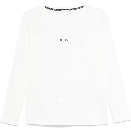 Top mit Nieten und Logo-Print , Damen, Größe: L - Liu Jo - Modalova